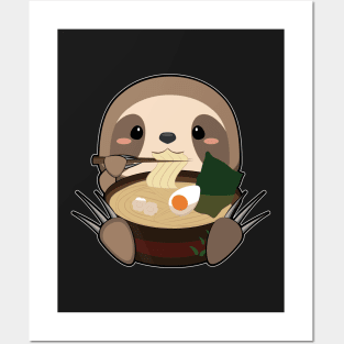 Anime Cute Sloth Japanese Ramen Noodles Kawaii Gift design Posters and Art